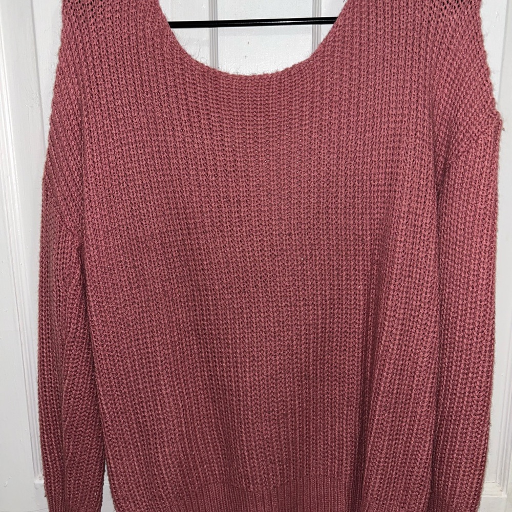 Elegant Mauve Knit Sweater